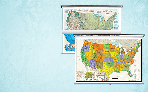 Classroom Pull Down Maps