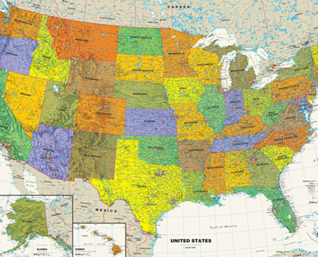 Shop Contemporary wall maps for education.