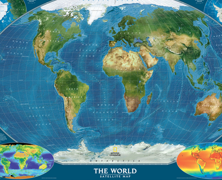 Shop Satellite wall maps for education.