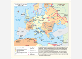 World War II Europe Wall Map
