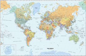Classic World Wall Map