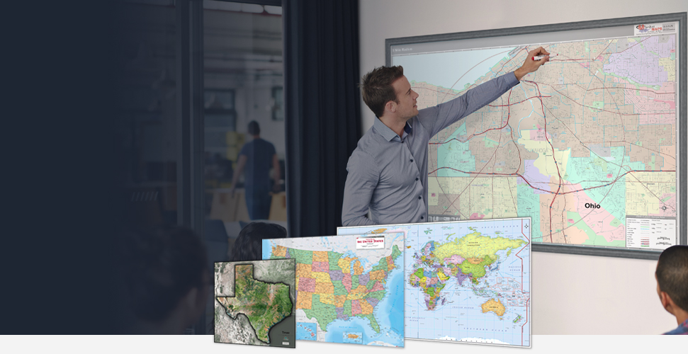 World's largest selection of laminated wall maps.