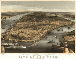 1856 New York Antique Wall Map