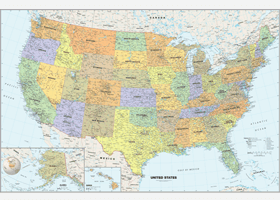 Classic USA Wall Map