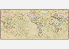 Decorative Antique World Wall Map