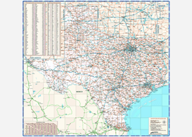 Texas White Wall Map