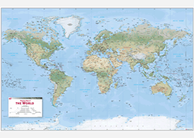 World Physical Wall Map