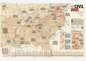 National Geographic Battles of the Civil War Wall Map