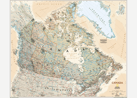 National Geographic Canada Executive Wall Map