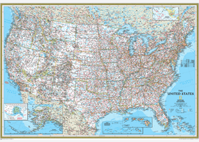 National Geographic US Political Wall Map