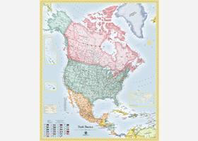 North America Political Wall Map