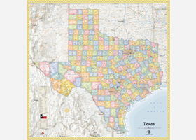 Texas Political Wall Map