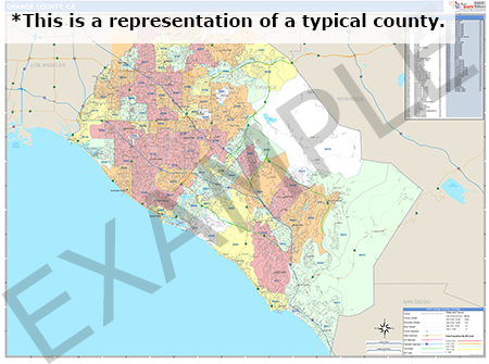 Zapata County, TX  Demographic Wall Map