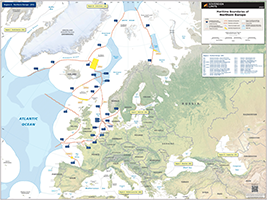 Maritime Boundaries of Northern Europe Wall Map