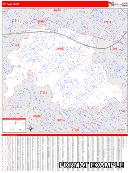 Zip Code 22044 ZIP+4 Wall Map
