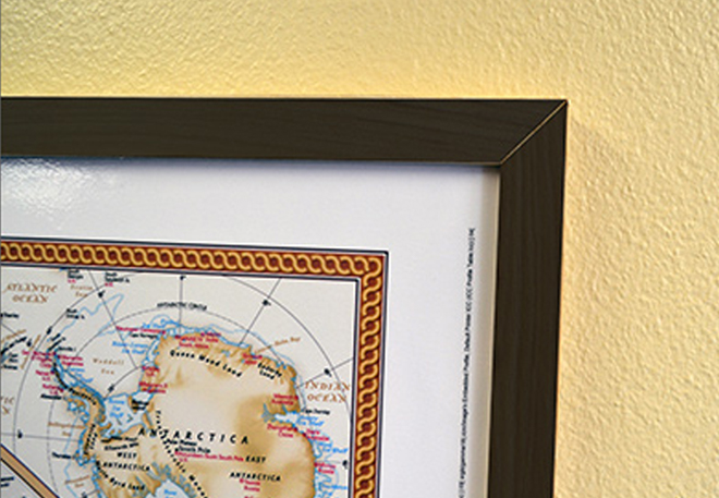 Mounted Wooden Wall Maps Example