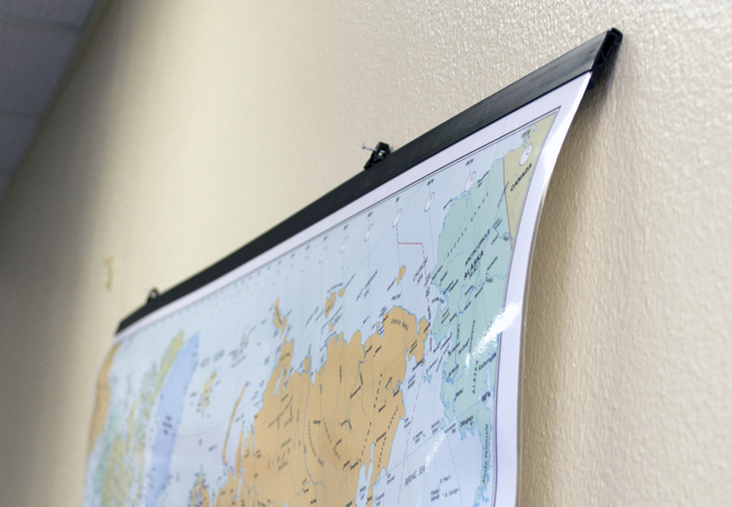 Plastic Rail Wall Maps Example