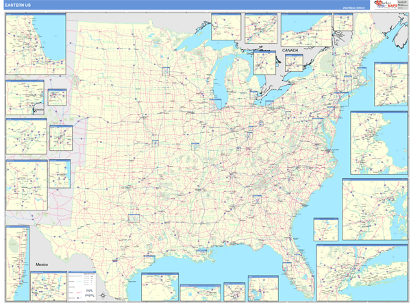 US East Regional Wall Map