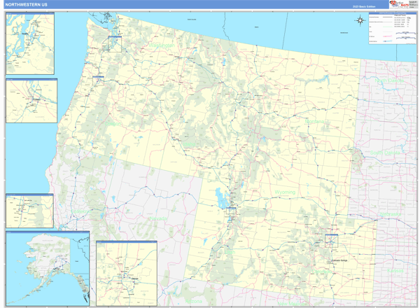 US Northwest Regional Wall Map