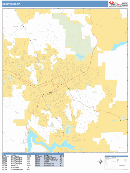 Escondido Zip Code Map Map Vector