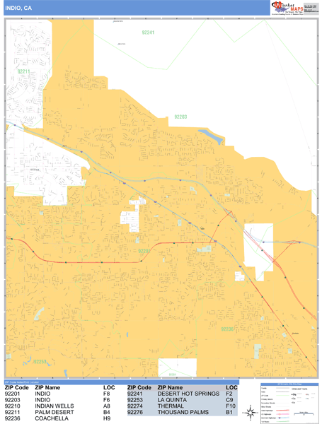 Indio Zip Code Map