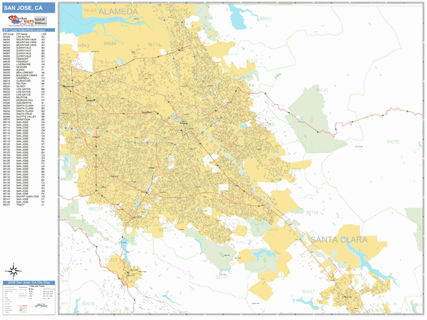 San Jose Ca Zip Code Map - Maps Location Catalog Online