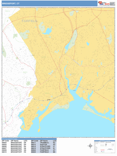 City map Bridgeport Connecticut