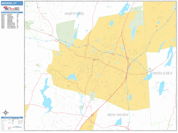 Meriden Connecticut Map