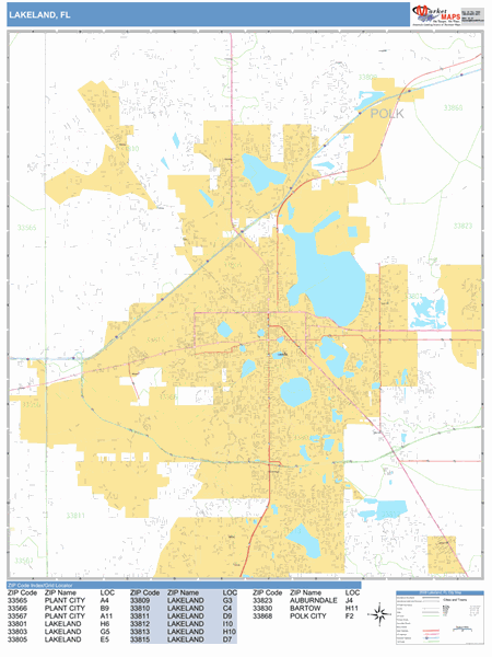Lakeland FL Zip Code Map
