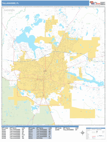 City map Tallahassee Florida