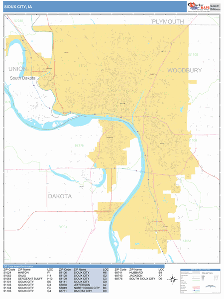 Sioux City Zip Code Map – Map Vector