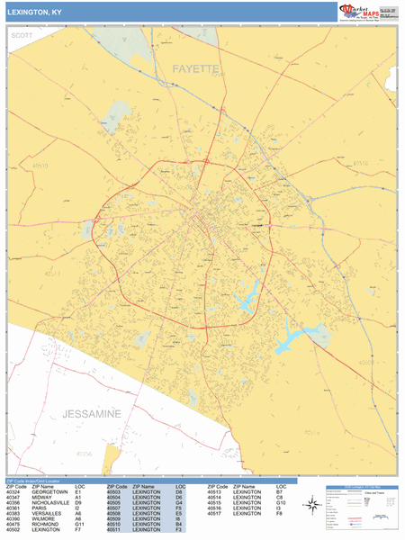 Lexington Ky Zip Code Map