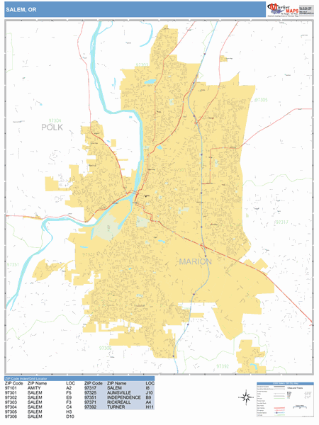 Salem Oregon Zip Code Map – Map VectorCampus Map