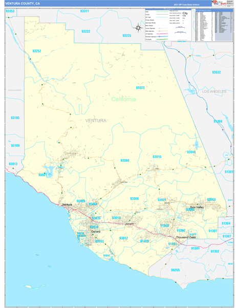 Ventura California Zip Code Map