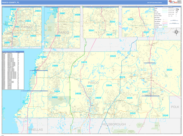 Hillsborough County, FL Wall Map Premium Style by MarketMAPS - MapSales