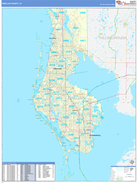Hillsborough County, FL Wall Map Premium Style by MarketMAPS - MapSales