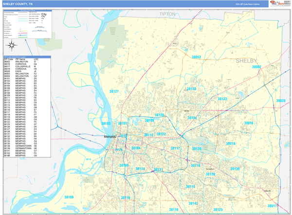Tennessee Zip Code Map