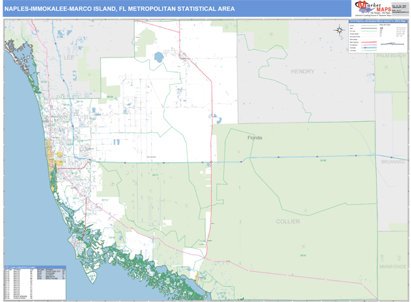 naples-immokalee-marco-island-fl-metro-area-zip-code-wall-map-basic