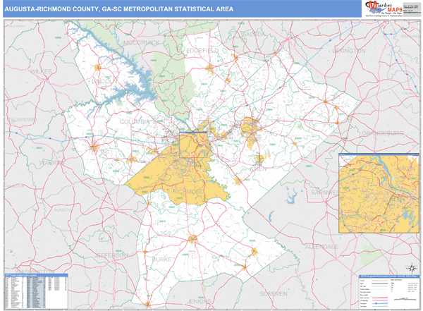 Augusta Ga Zip Code Map - Map