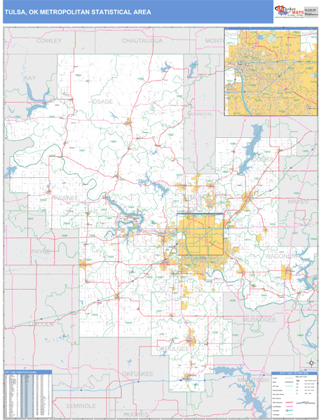 Tulsa Zip Code Map With Streets Map Vectorcampus Map