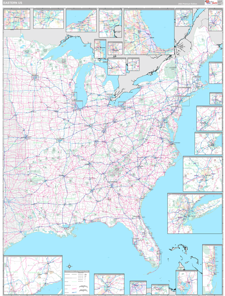 US East 2 Regional Wall Map