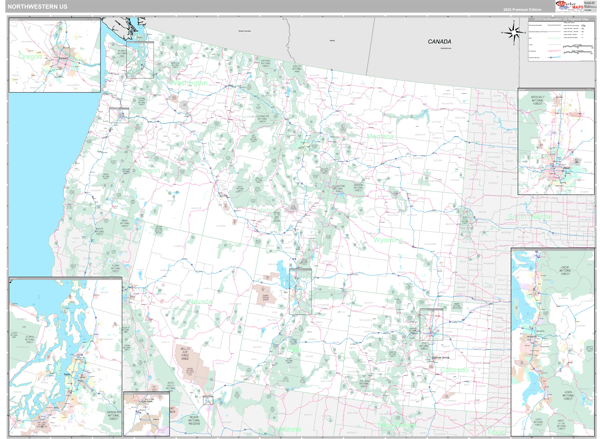 US Northwest 2 Regional Wall Map