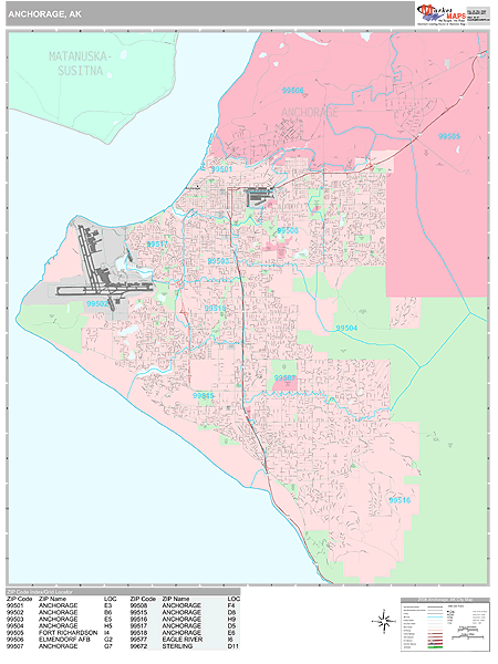 Anchorage Zip Code Map Color 2018
