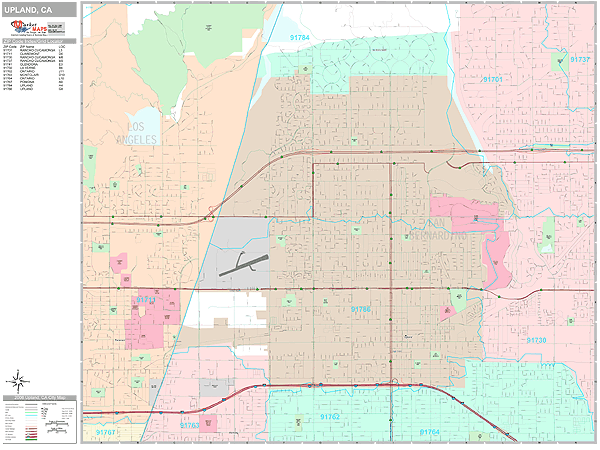 Upland California Wall Map (Premium Style) by MarketMAPS