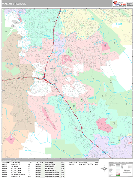 Walnut Creek Ca Zip Code Map - United States Map