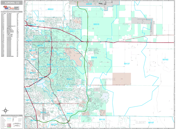 Aurora Colorado Zip Code Map