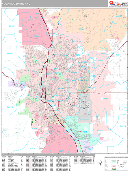 Map Of Colorado Springs Zip Codes - Maping Resources
