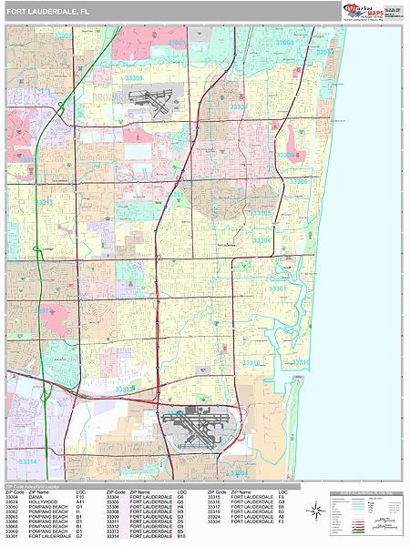 Ft Lauderdale Zip Code Map United States Map