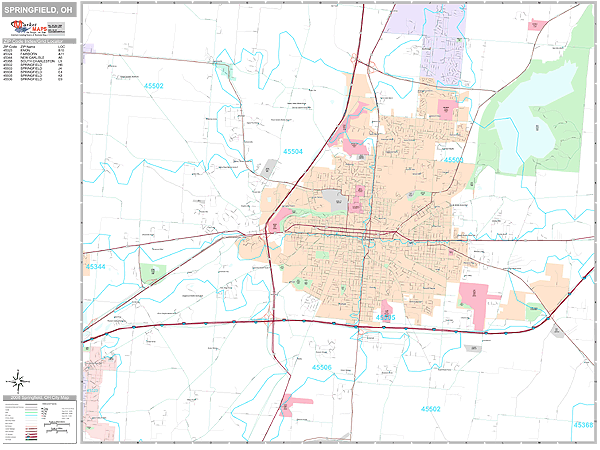 City map Springfield