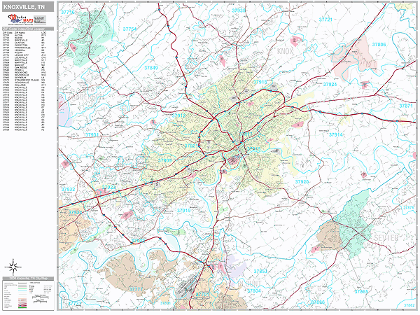 Knoxville Zip Code Map